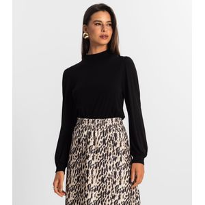 Blusa Manga Longa Rovitex  Feminina Preto