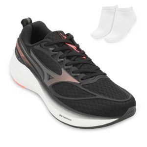 Tênis Esportivo  Mizuno Space 5 Feminino Preto e Meia