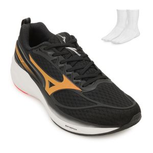 Tênis Esportivo Mizuno Space 5 Masculino Preto e Meia