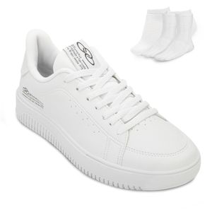 Tênis Casual Olympikus Eros Masculino Branco e Meia