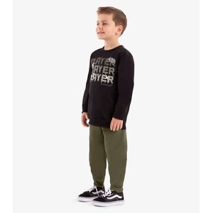 Conjunto Moletom Rovi Kids Player Infantil Preto