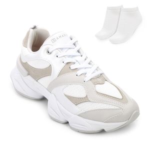 Tênis Casual Ramarim Feminino Branco e Meia