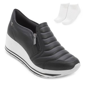Tênis Casual Kolosh Feminino Preto e Meia
