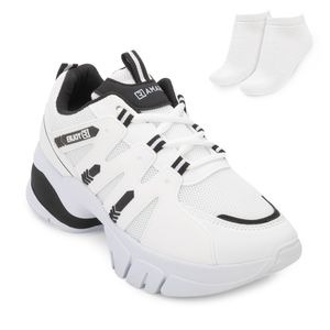 Tênis Chunky Sneakers Ramarim Feminino Branco e Meia