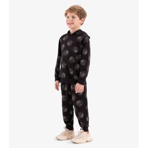 Conjunto Moletom Rovi Kids Capuz Preto