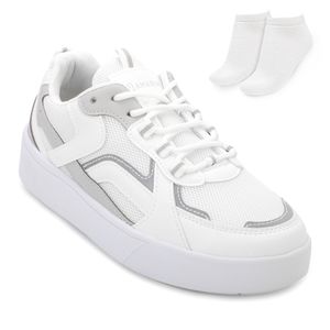 Tênis Casual Ramarim Feminino Branco e Meia
