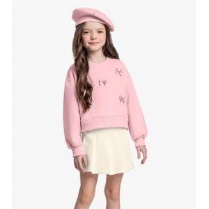 Conjunto Moletom Trick Nick Shorts Saia Infantil  Rosa
