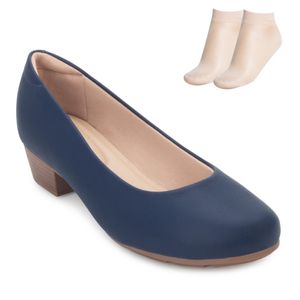 Sapato Feminino Modare Marinho e Meia