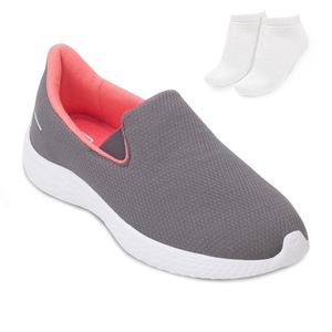 Tênis Slip On Rainha Dream  IV Feminino Cinza e Meia