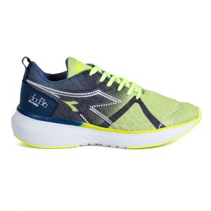 Tênis Corrida Masculino Diadora Nettuno Amarelo Neon e Azul