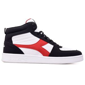 Tênis Casual Unissex Diadora Hi-Playmaker Branco e Preto