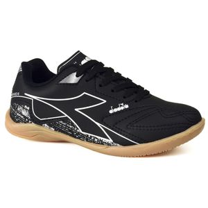 Chuteira Infantil Diadora Torneo II Futsal Preto e Prata