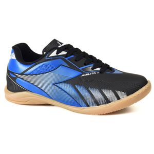 Chuteira Infantil Diadora Agilitá Futsal Preto e Azul