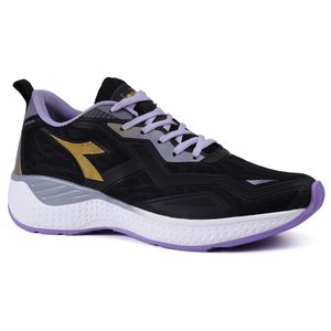 Tênis Corrida Feminino Diadora Acqua Preto e Lilás