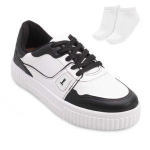 Tênis Casual Vizzano Feminino Branco e Meia