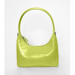 Bolsa Baguete Bela Gaia Croco Feminina Amarela