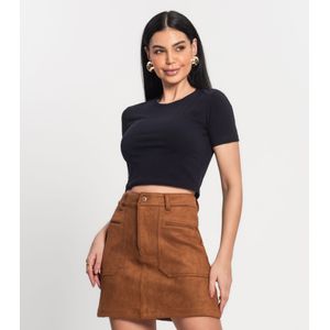 Blusa Básica Kohmar Cropped 30 Feminina Preta