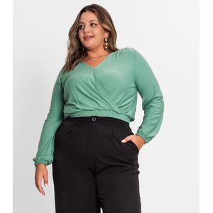 Blusa Plus Size Secret Glam Cachecouer Feminina Verde