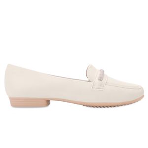 Sapato Mocassim Feminino Piccadilly Off White