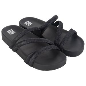 Tamanco Flars Zaxy Glitter Feminino Preto