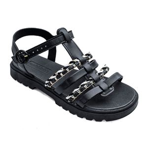Sandália Tratorada Flatform Molekinha Infantil Preta