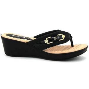 Tamanco Piccadilly Conforto Salto Anabela Feminino Preto