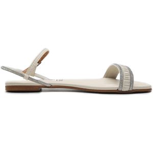 Sandália Rasteira Vizzano Tira Strass Florença Feminino Branco