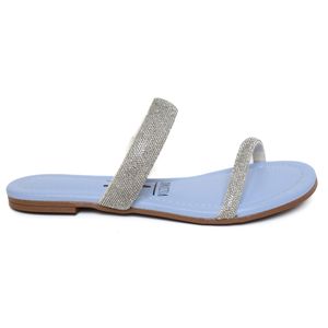 Rasteira Vizzano Strass Tira Pronta Feminino Azul Claro