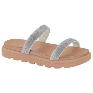 Tamanco Vizzano Flatform Strass Hotfix Bege Feminino