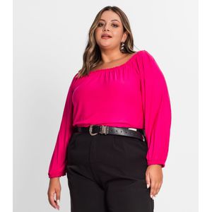 Blusa Plus Size Secret Glam Ciganinha Feminina Rosa