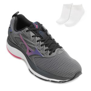 Tênis Mizuno Space 4 e Meia Cinza