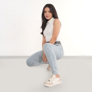 Tênis Casual Done Head Mint Flatform Feminino Off White