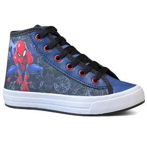 Tênis Casual Infantil Disney Homem Aranha Cano Alto Menino Marinho e Vermelho