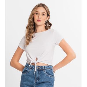 Blusa Amarração Select Canelada Branca