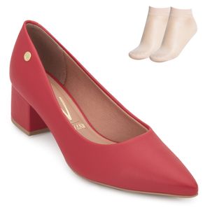 Sapato Scarpin Vizzano e Meia Vermelho