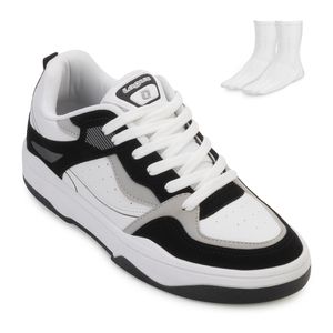 Tênis Casual Logus Sneaker e Meia Preto e Branco