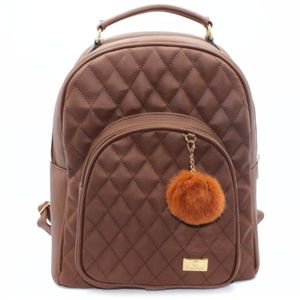 Mochila Casteliê Casual Pompom Feminina Marrom