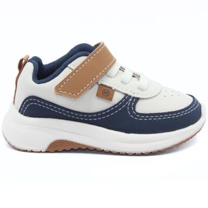 Tênis Bebê Molekinho Casual Menino Off White e Marinho