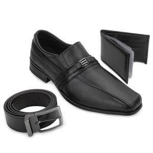 Kit Sapato Social Habat - Cinto e Carteira Masculino Preto