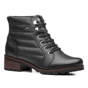 Coturno Pegada em Couro Feminino Preto