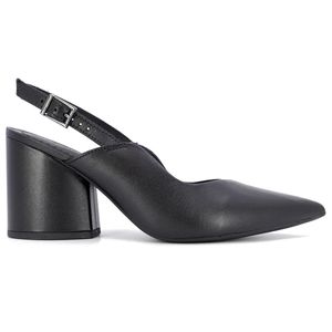 Scarpin Couro Usaflex Slingback Feminino Preto