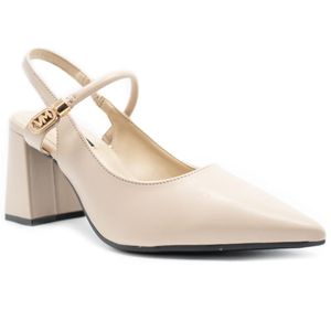Scarpin Via Marte Salto Bloco Detalhe Feminino Off White