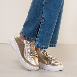 Tênis Feminino Casual Metalizado Cadarço Bottero