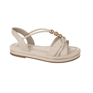 Sandália Rasteira Bebecê Flatform Feminina Off White