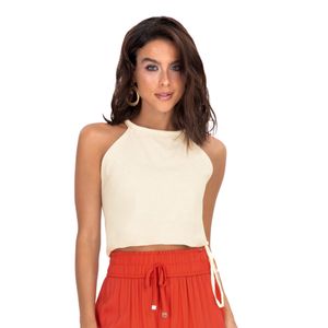 Blusa De Alça Viscose Linho Endless Feminino Bege