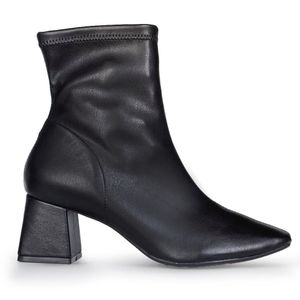 Bota Bebecê Salto Bloco Bico Quadrado Feminina Preta