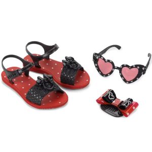 Sandália Disney Minnie Dress Like Glitter Menina Preta