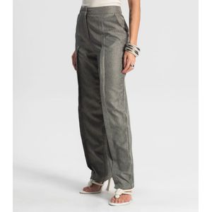 Calça Feminina Reta Alfaiataria Style Box Cinza