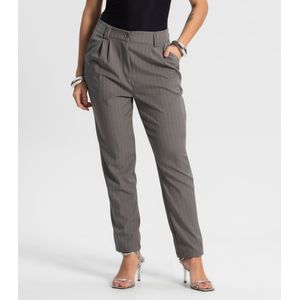 Calça Alfaiataria  Giz Style Box Feminina Cinza