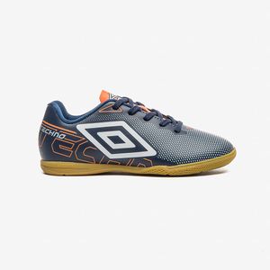 Chuteira Futsal Umbro Techno Jr Menino Marinho e Branco